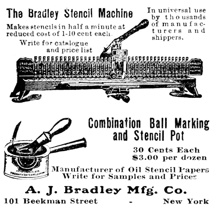 A. J. Bradley Mfg. Co., Advert, ca. 1910