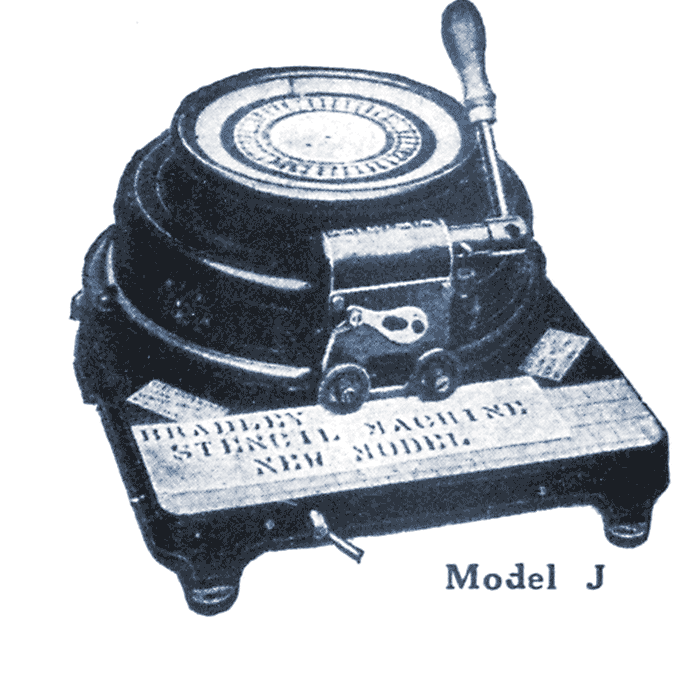 3. generation circular Bradley stencil machine, model J, 1922